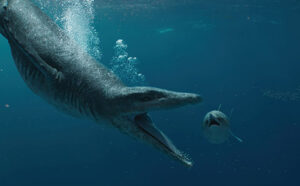 The impression of the pliosaur, created for the programme