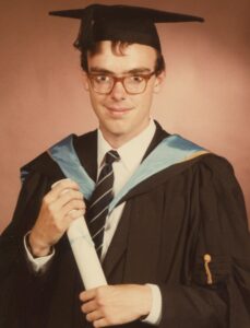 Adrian Fuller at his graduation in 1987