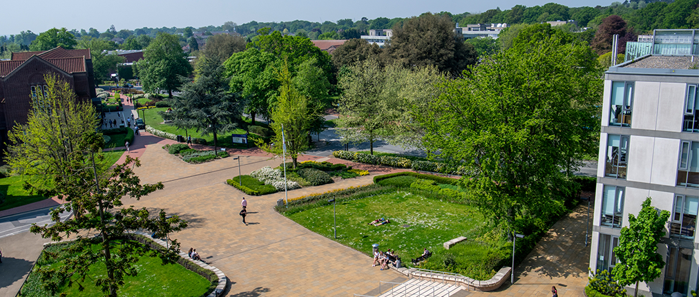 High angle view of campus